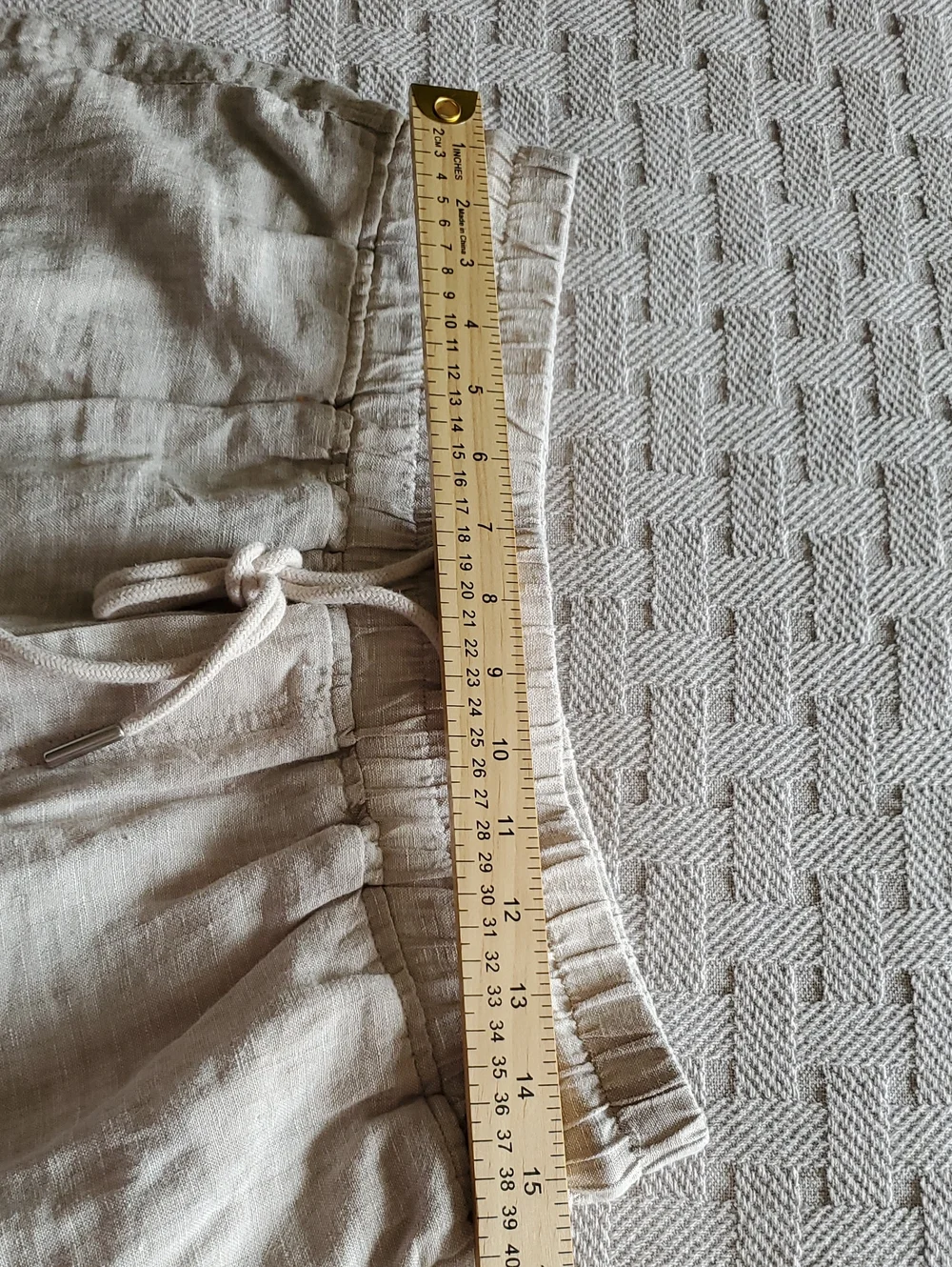 NWT Quince 100% European Linen Wide Leg Pants Flax Drawstring